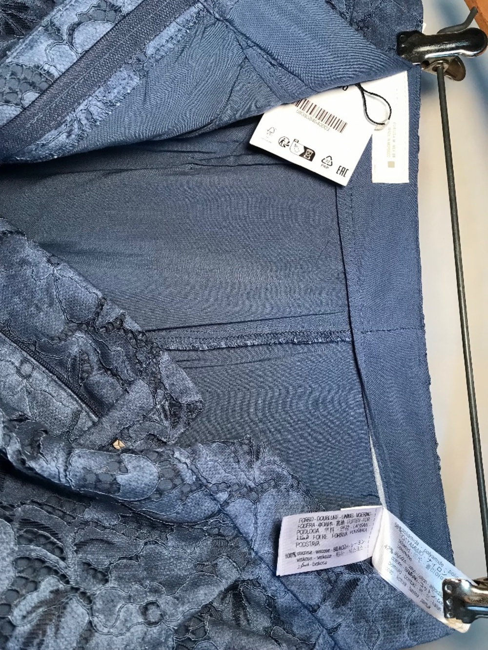 Zara Cropped Trousers Pants With Lace Size Medium 8385/846/400 - Picture 11 of 12